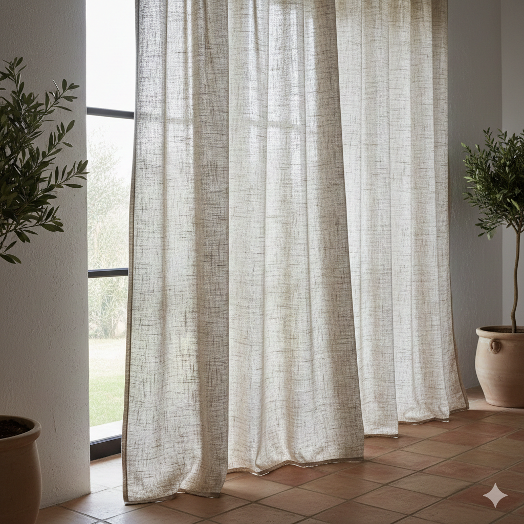 Cortina Rústica Tunis: textura, aconchego e elegância natural para seus ambientes