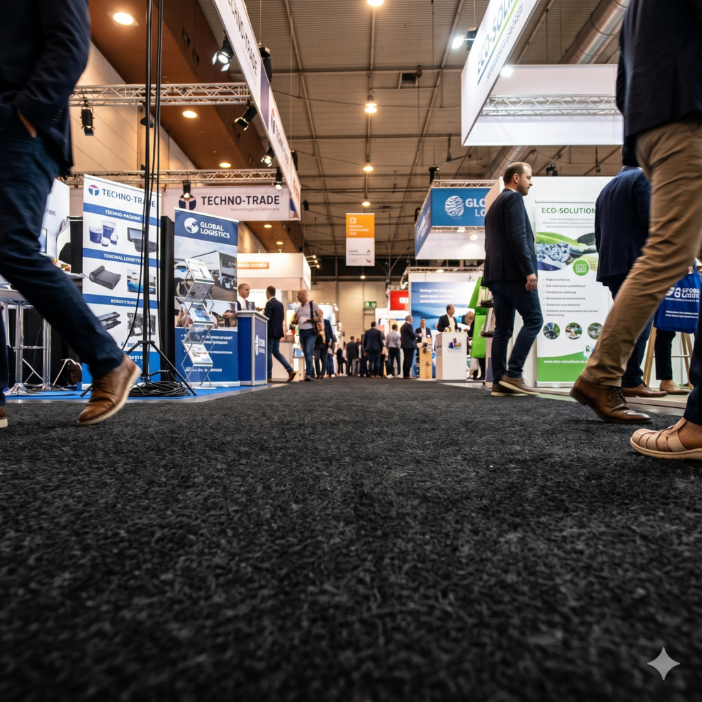 Carpete com resina: como usar em eventos, stands e espaços temporários